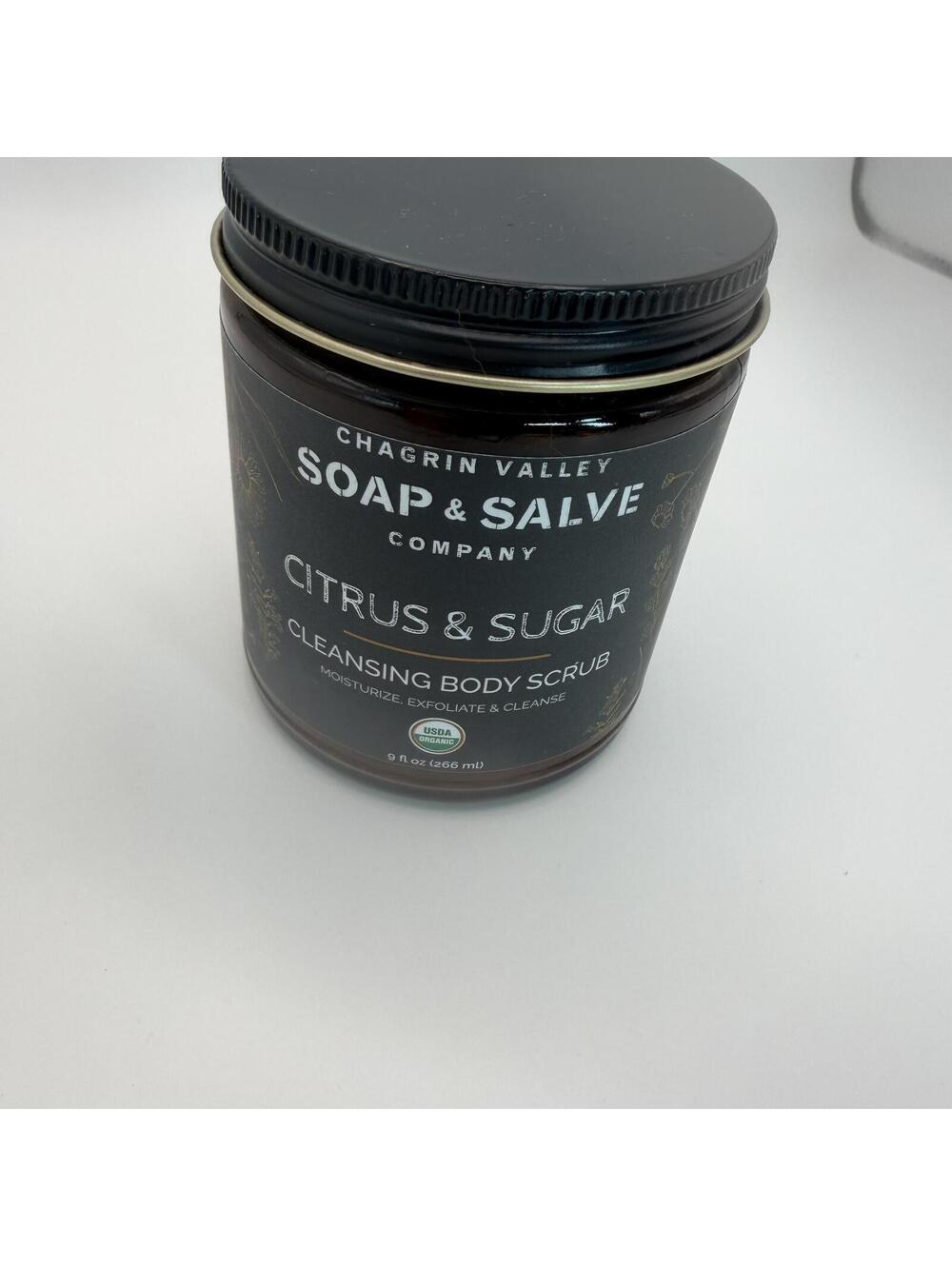 Chagrin Valley Citrus & Sugar Cleansing Body Scrub 9oz - Organic Vegan NEW